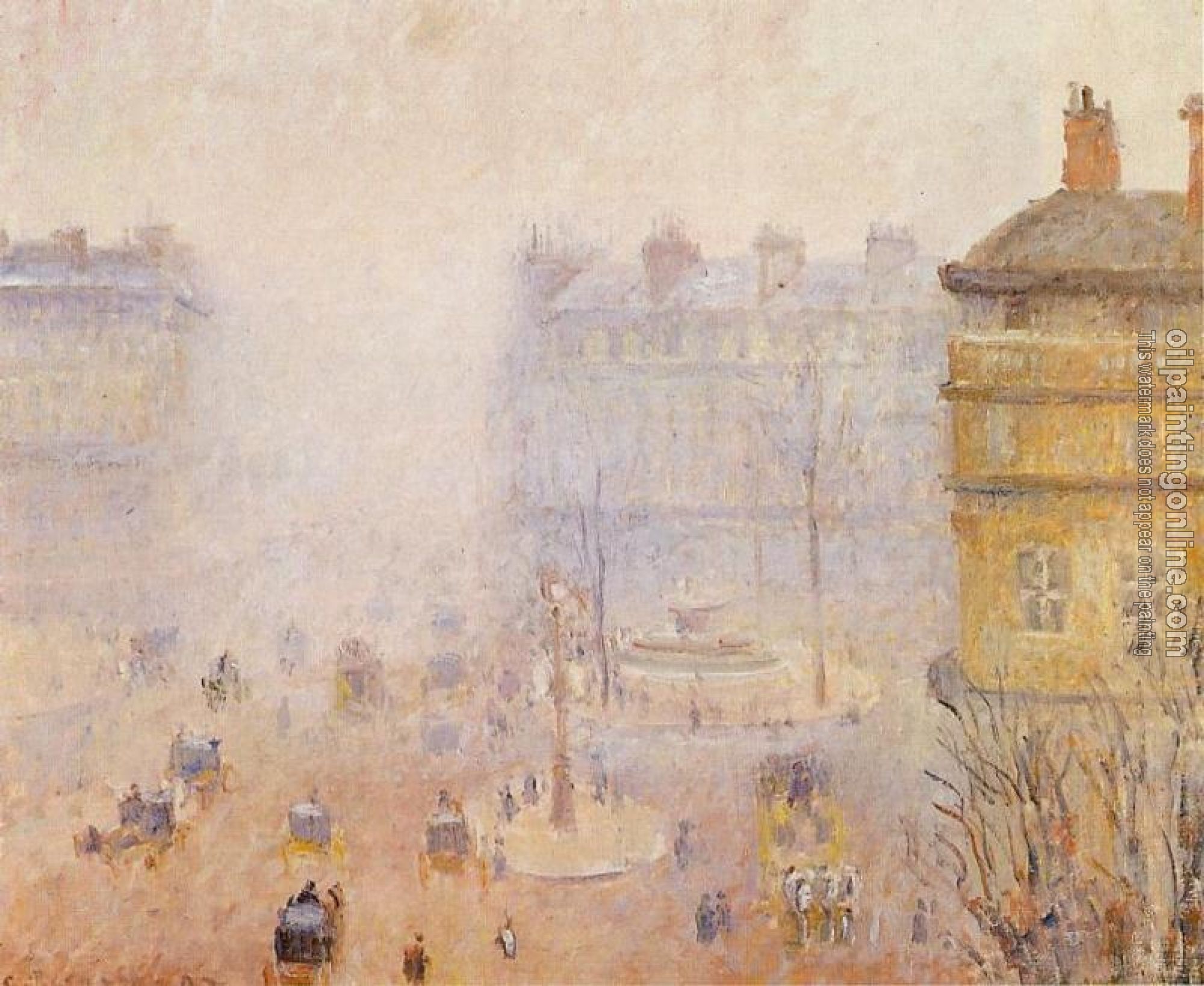 Pissarro, Camille - Place du Theatre Francais, Foggy Weather